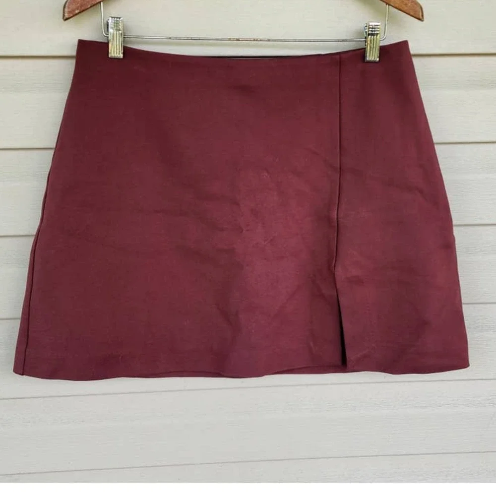 New NWOT Maeve For Anthropologie‎ Mauve Berry Mini Micro Skirt Size Large